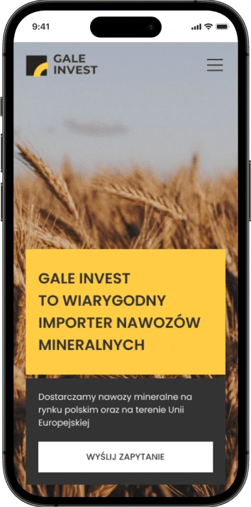 Мобильная версия GaleInvest, экран 1